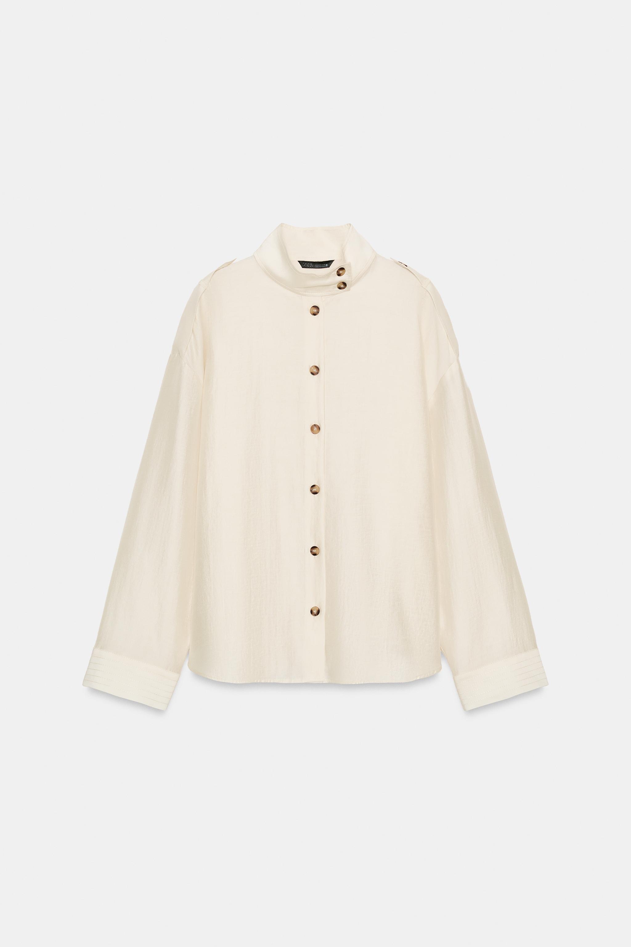 CHEMISE FLUIDE À COL MONTANT